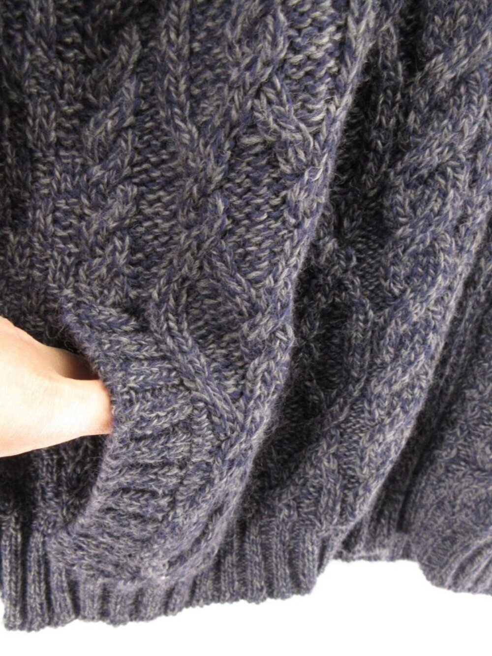 Aran Sweater Market XXL Merino Wool Fisherman Cardigan Cable Knit * - Picture 4 of 12
